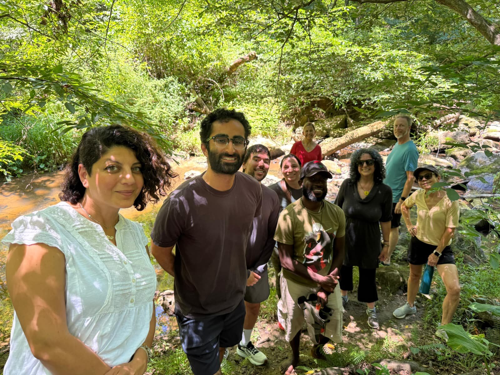 Events Calendar 1 Group of community members on a mindfulness hike along a wooded creek, Buddha Meditation Center DC